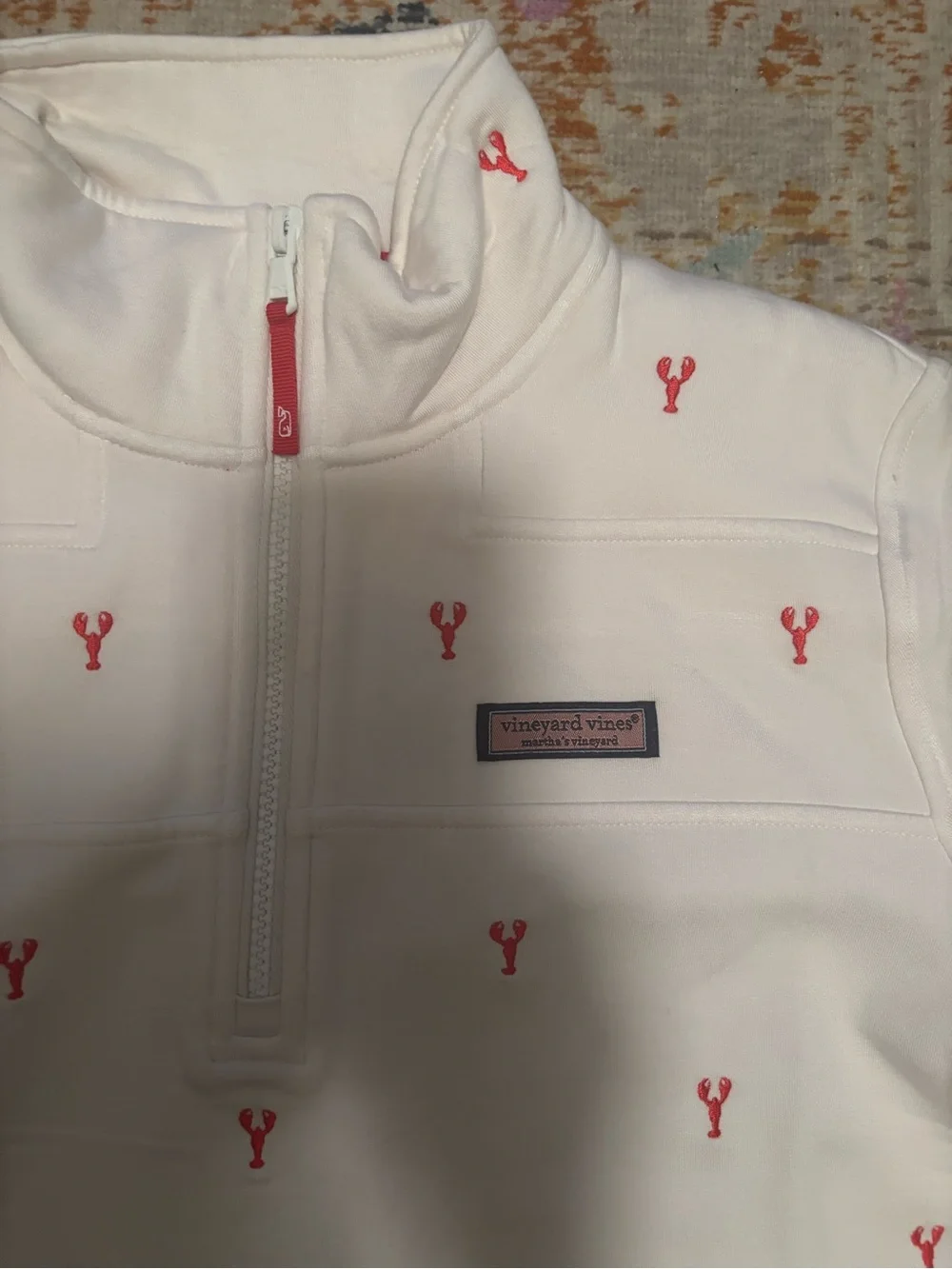 Vineyard Vines Dreamcloth Quarter Zip Pullover with lobster embroidery - Picture 6 of 10